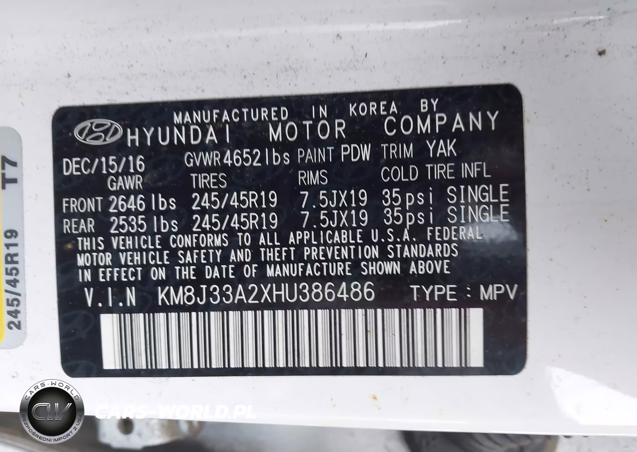 2017 Hyundai Tucson Sport VIN:KM8J33A2XHU386486 - 9