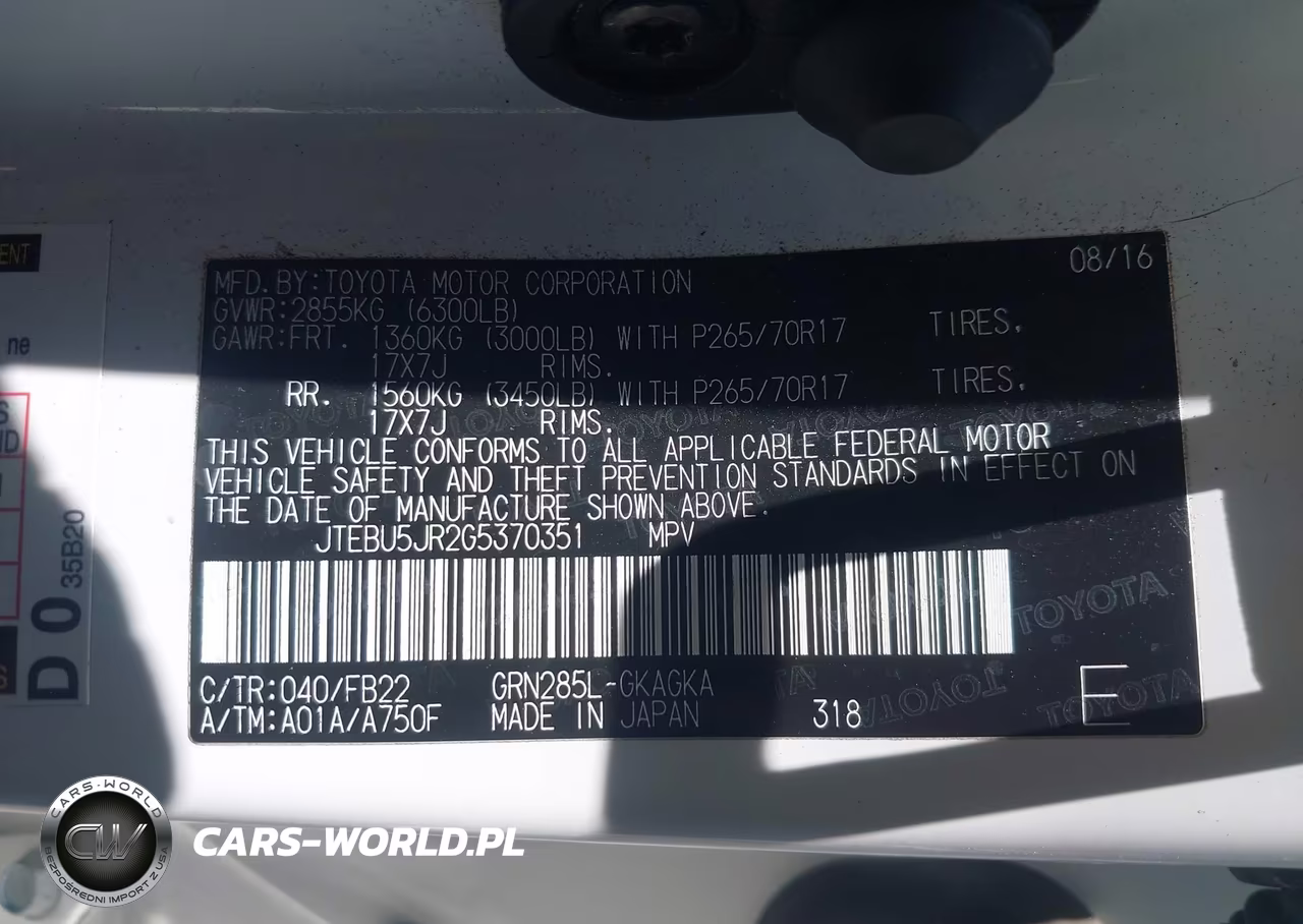 2016 Toyota 4Runner Sr5 VIN:JTEBU5JR2G5370351 - 9