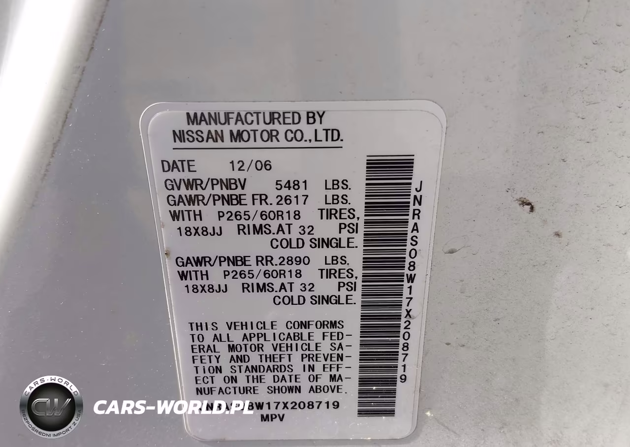 2007 Infiniti Fx35 VIN:JNRAS08W17X208719 - 9