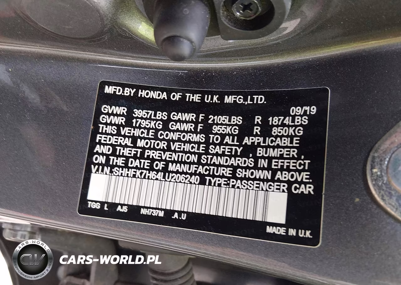 2020 Honda Civic Ex VIN:SHHFK7H64LU206240 - 9