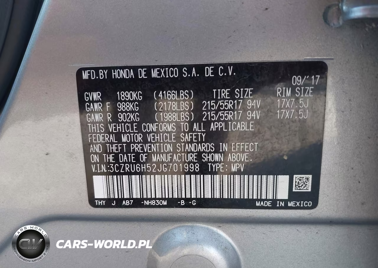 2018 Honda Hr-V Ex VIN:3CZRU6H52JG701998 - 9