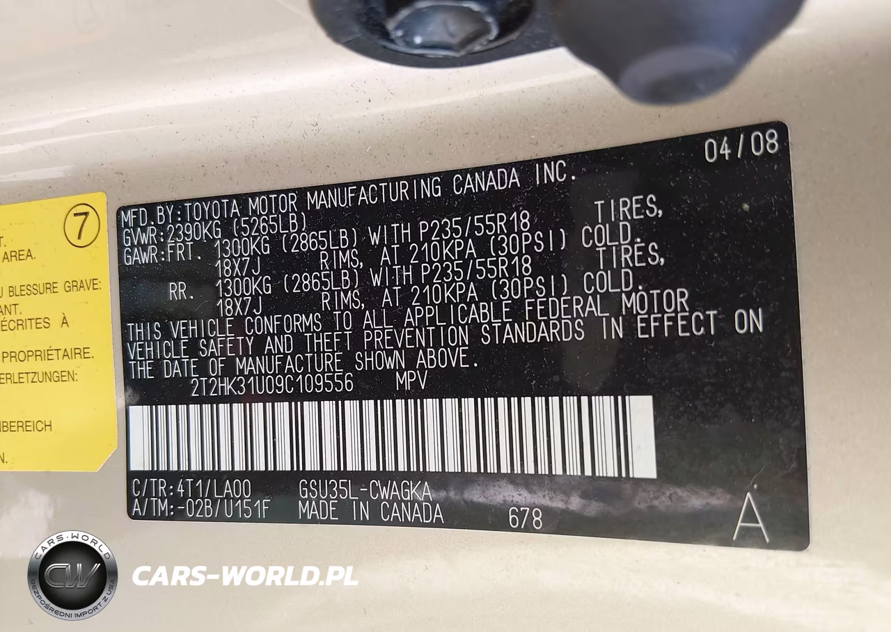 2009 Lexus Rx 350 VIN:2T2HK31U09C109556 - 9