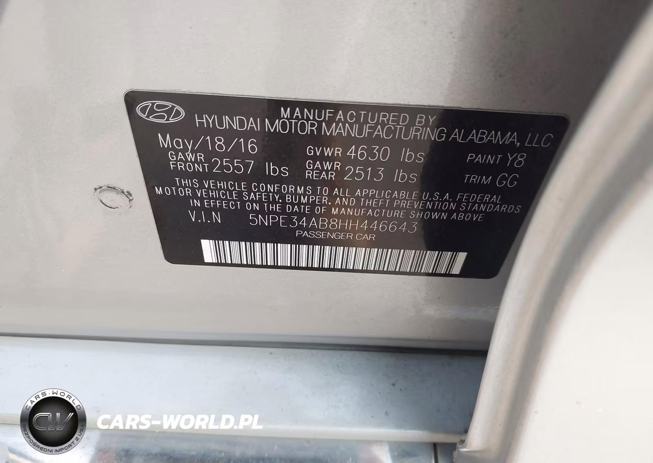 2017 Hyundai Sonata Sport 2.0T VIN:5NPE34AB8HH446643 - 9