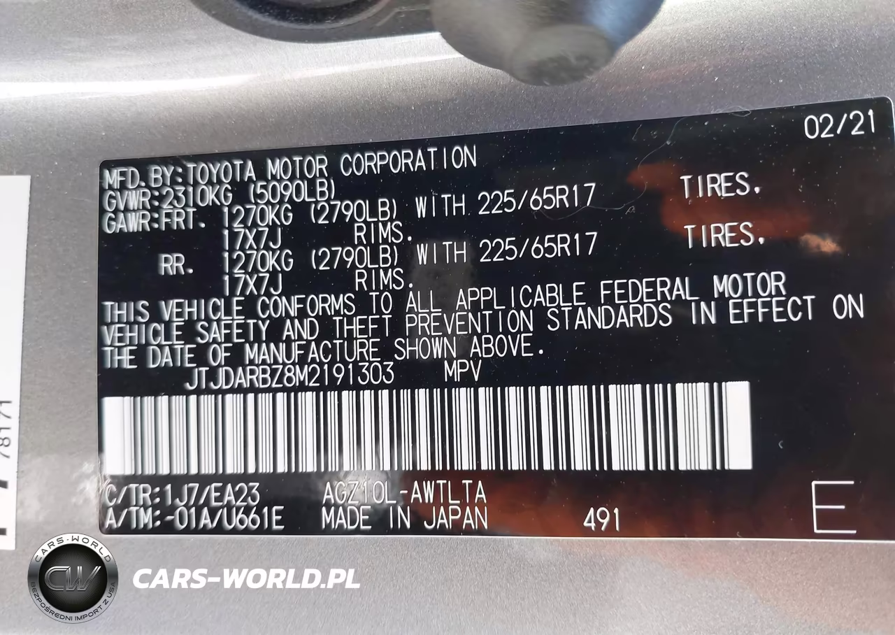 2021 Lexus Nx 300 VIN:JTJDARBZ8M2191303 - 9