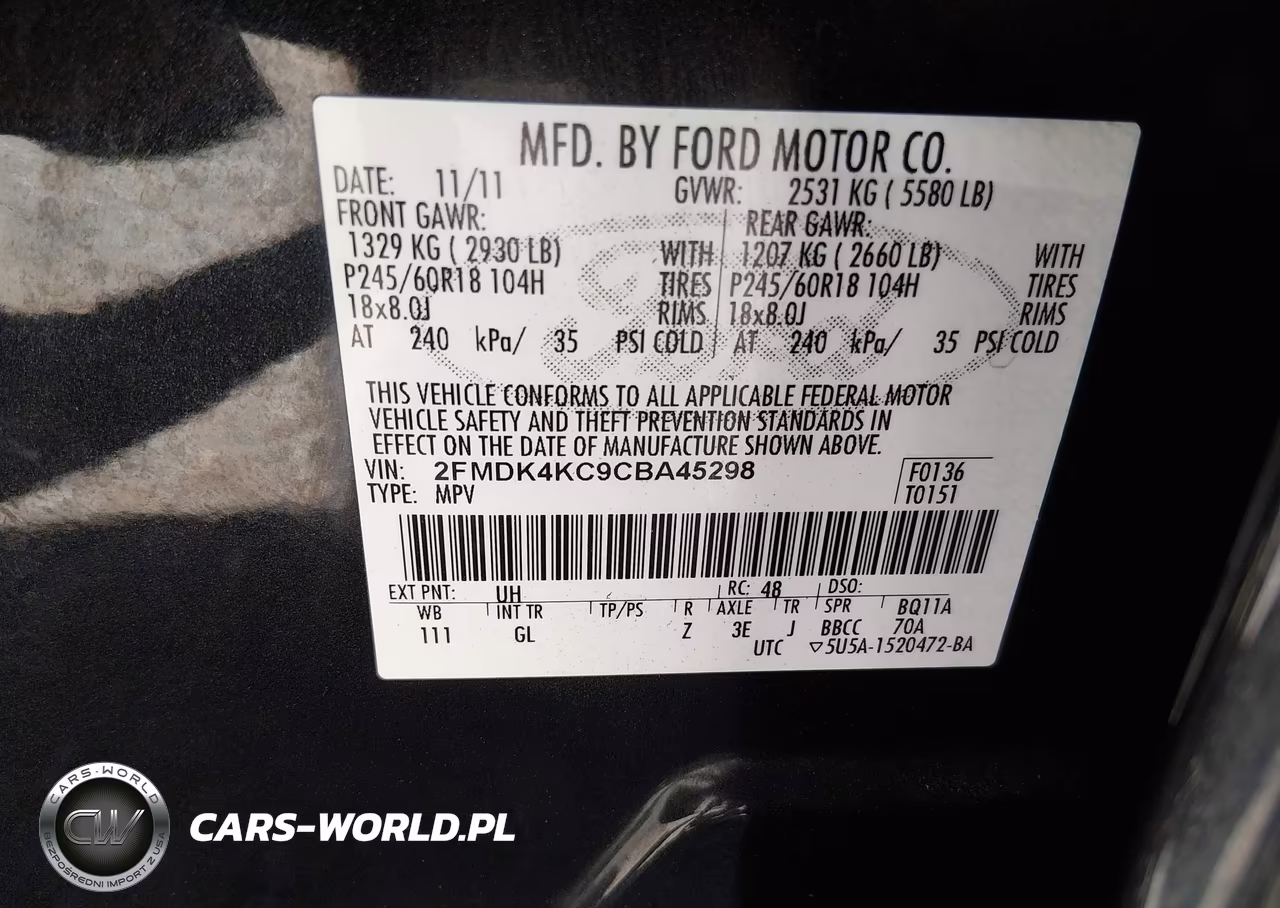 2012 Ford Edge Limited VIN:2FMDK4KC9CBA45298 - 9