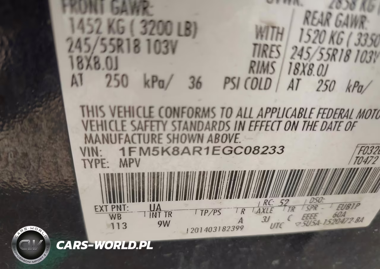 2014 Ford Utility Police Interceptor VIN:1FM5K8AR1EGC08233 - 9