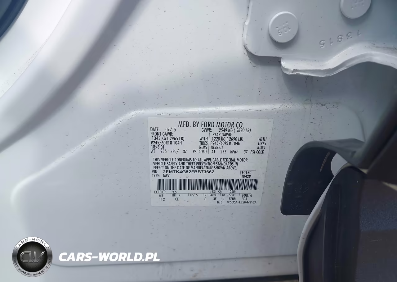 2015 Ford Edge Se VIN:2FMTK4G82FBB73662 - 9