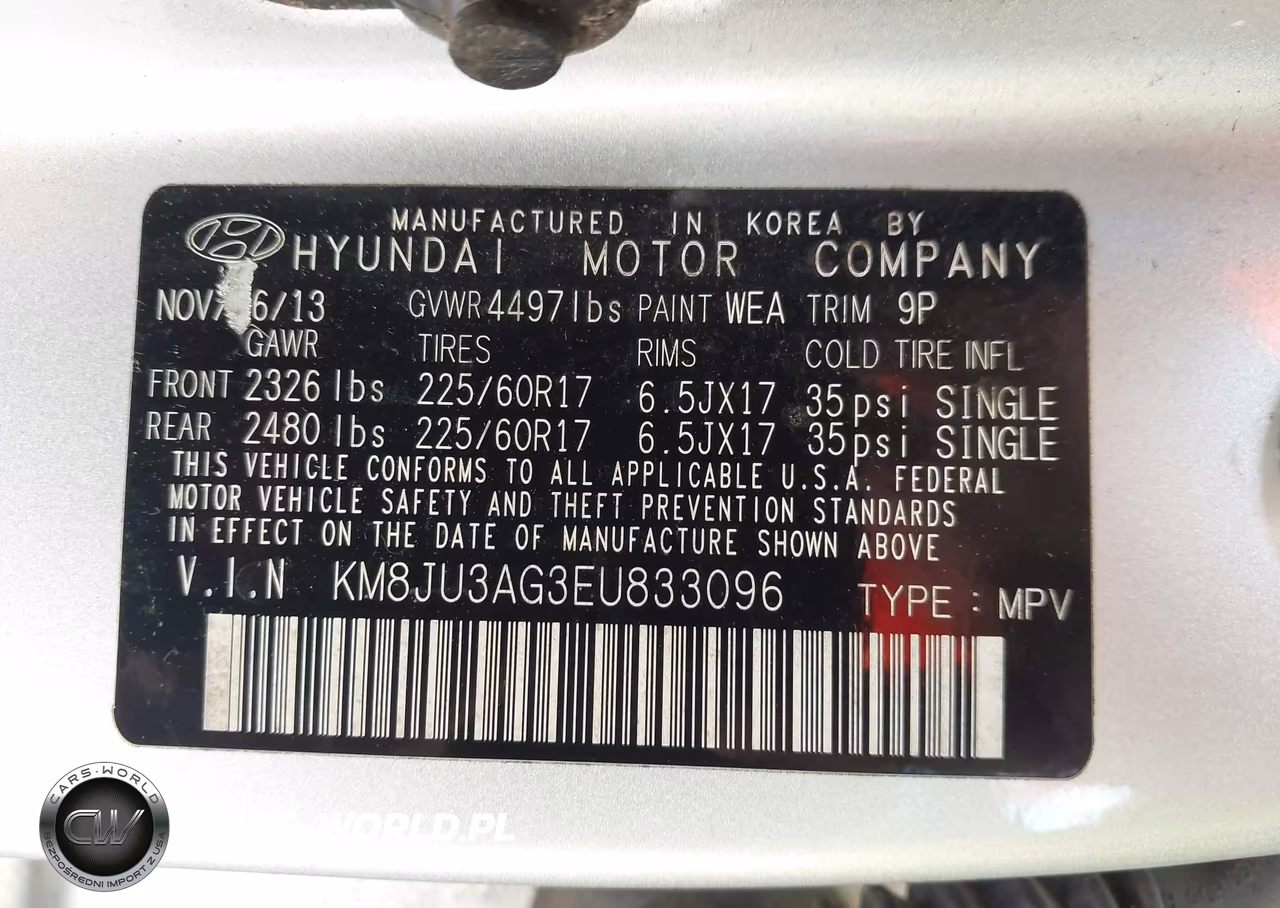 2014 Hyundai Tucson Se VIN:KM8JU3AG3EU833096 - 9