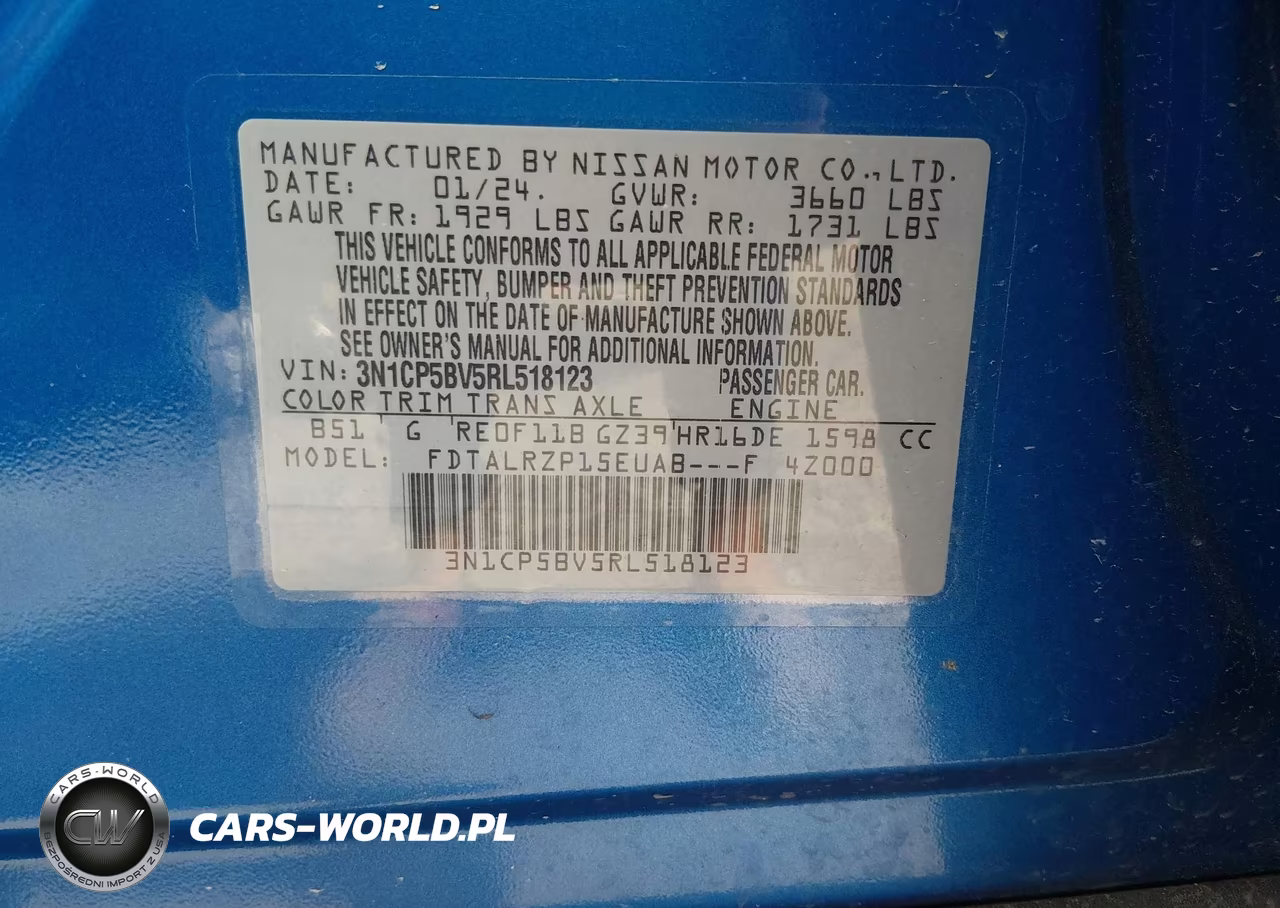 2024 Nissan Kicks S Xtronic Cvt VIN:3N1CP5BV5RL518123 - 9