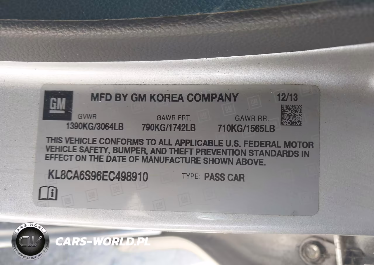 2014 Chevrolet Spark Ls Manual VIN:KL8CA6S96EC498910 - 9