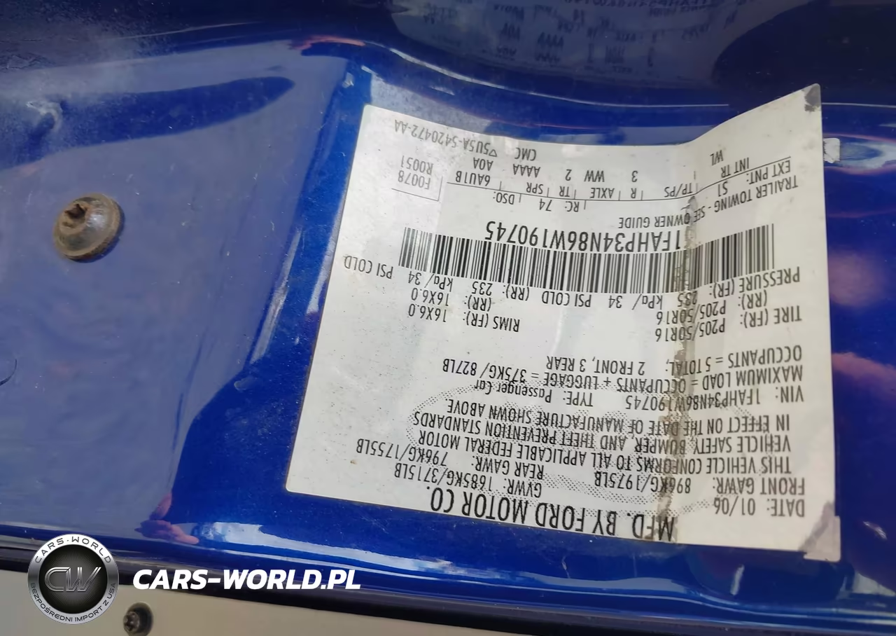2006 Ford Focus Zx4 VIN:1FAHP34N86W190745 - 9