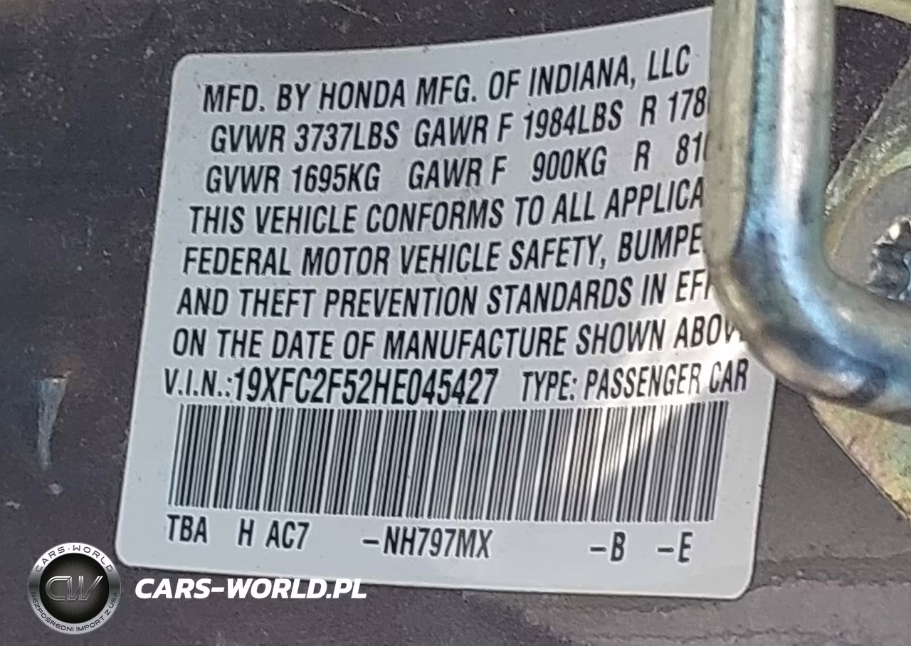 2017 Honda Civic Lx VIN:19XFC2F52HE045427 - 9
