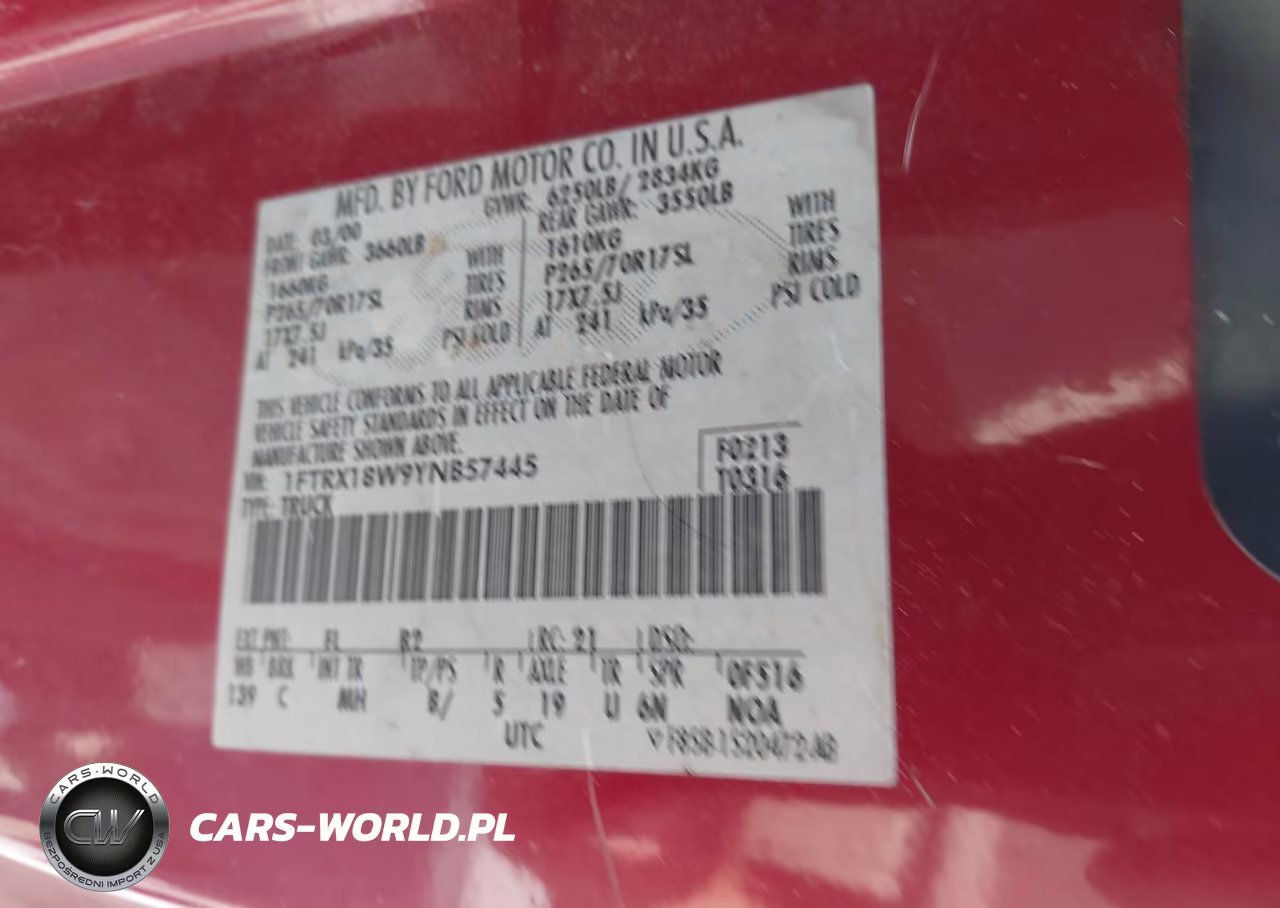 2000 Ford F-150 Lariat-Work Series-Xl-Xlt VIN:1FTRX18W9YNB57445 - 11