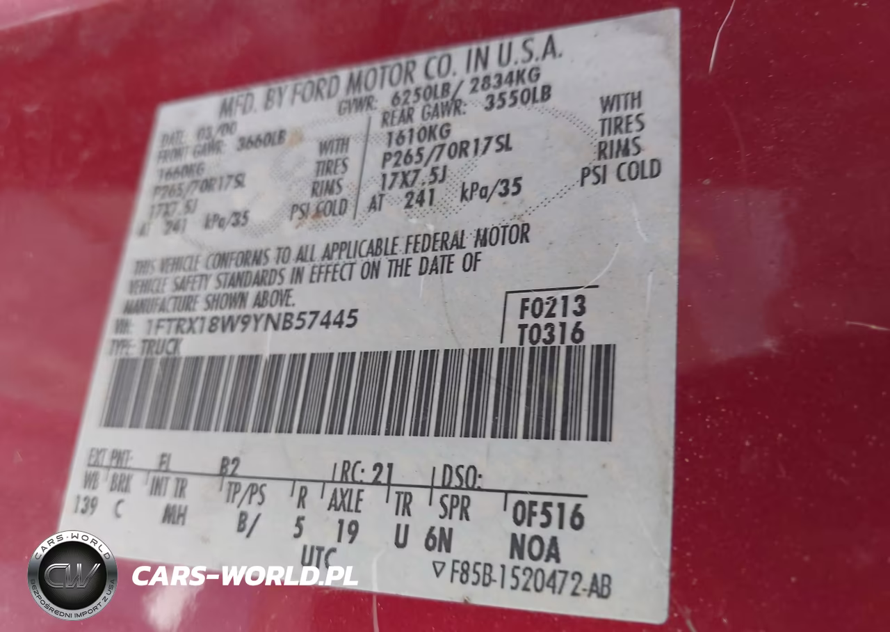 2000 Ford F-150 Lariat-Work Series-Xl-Xlt VIN:1FTRX18W9YNB57445 - 9