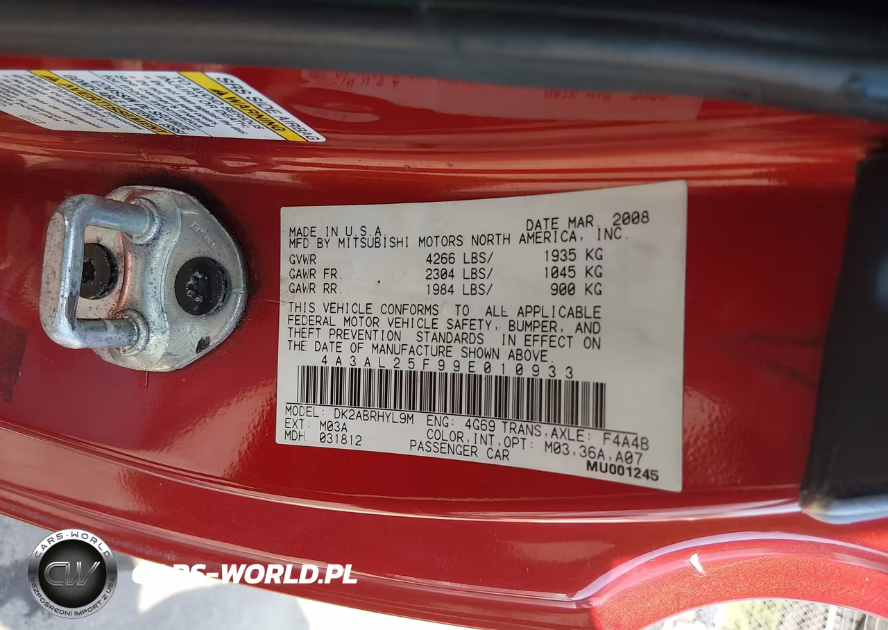 2009 Mitsubishi Eclipse Spyder Gs VIN:4A3AL25F99E010933 - 9
