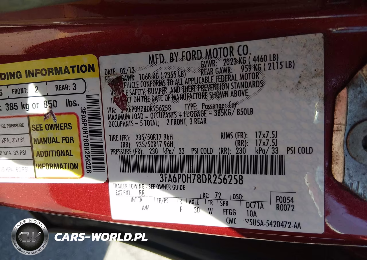 2013 Ford Fusion Se VIN:3FA6P0H78DR256258 - 9