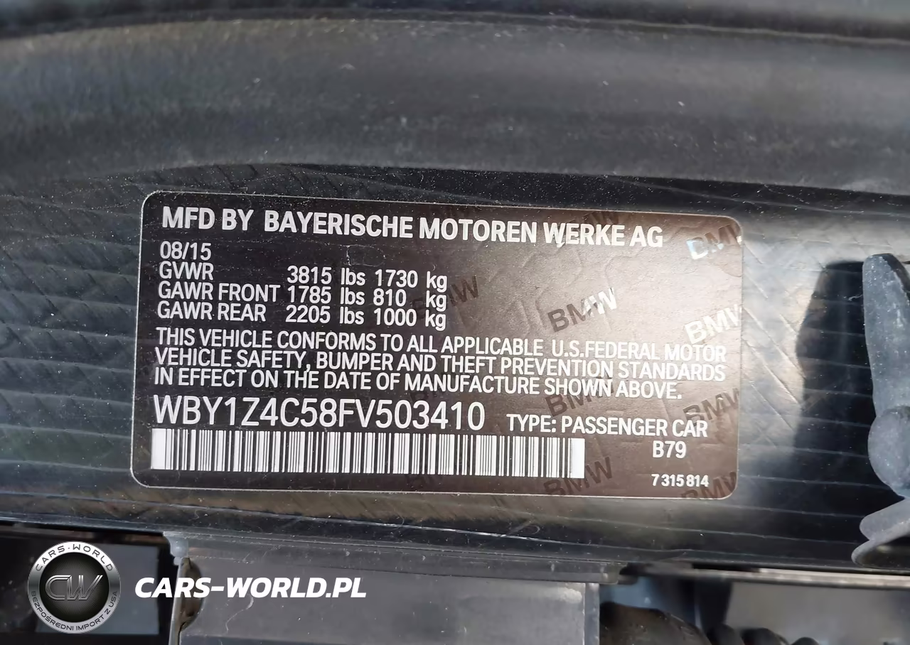 2015 BMW I3 Base W-Range Extender VIN:WBY1Z4C58FV503410 - 9