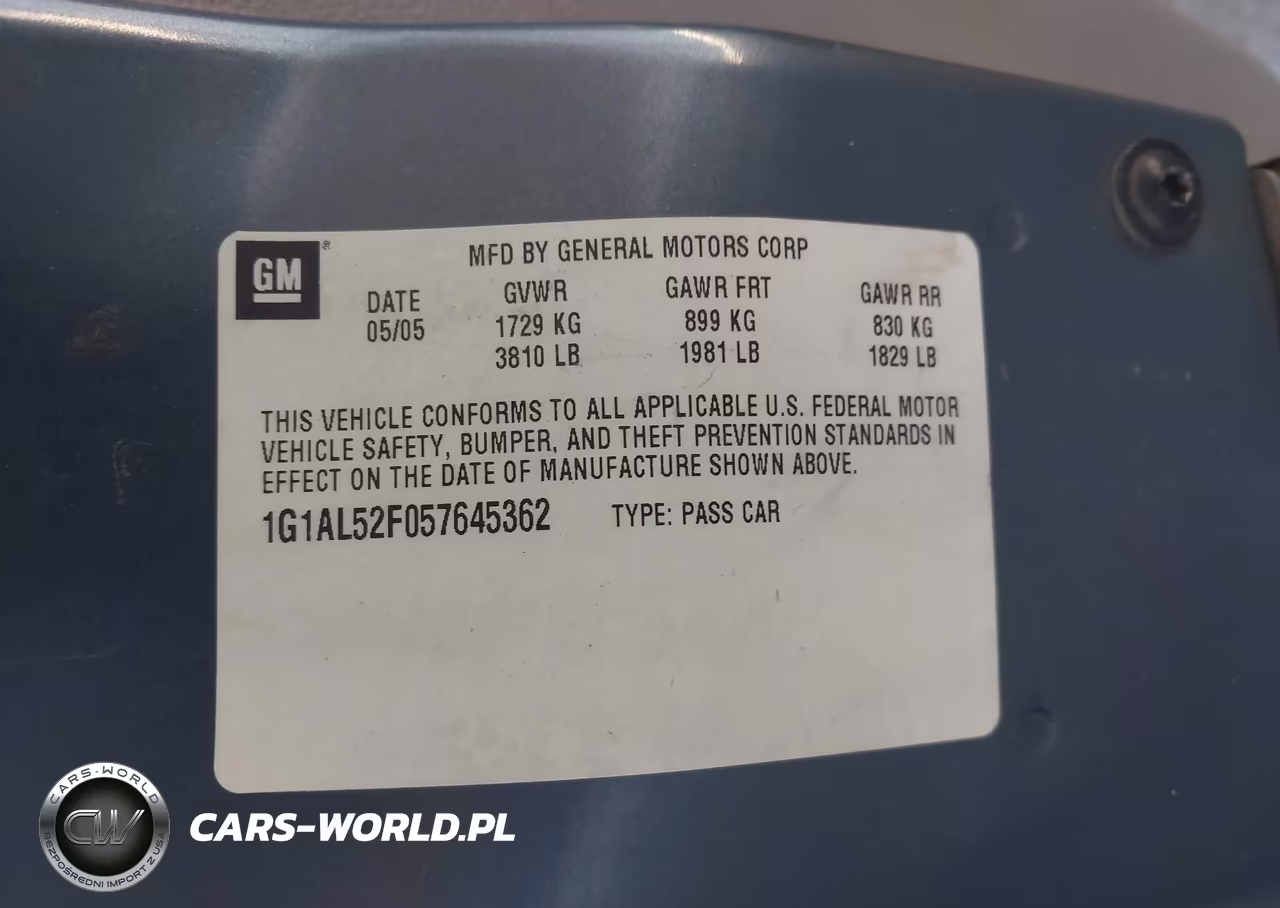 2005 Chevrolet Cobalt Ls VIN:1G1AL52F057645362 - 9