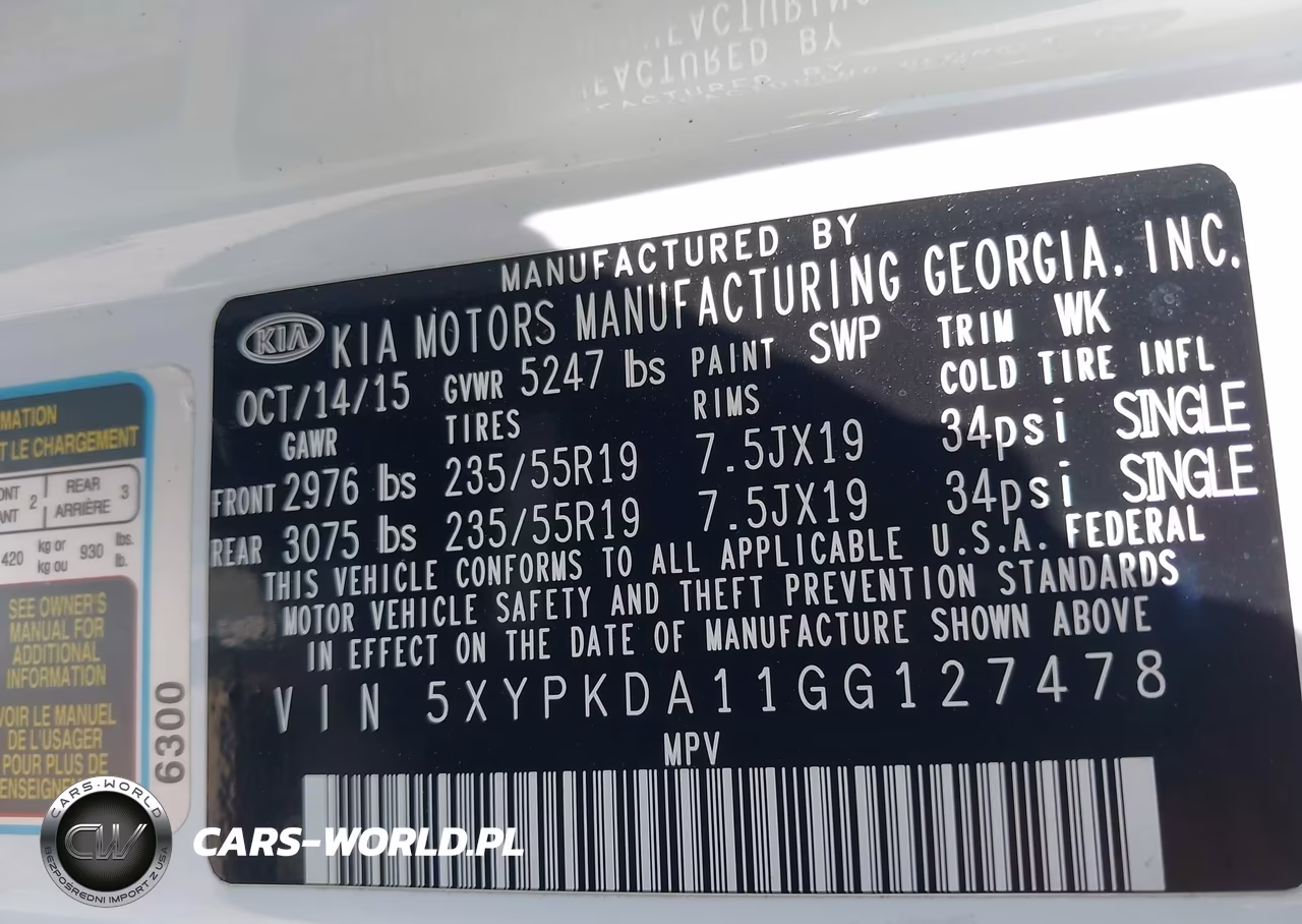 2016 Kia Sorento 2.0T Sxl VIN:5XYPKDA11GG127478 - 9