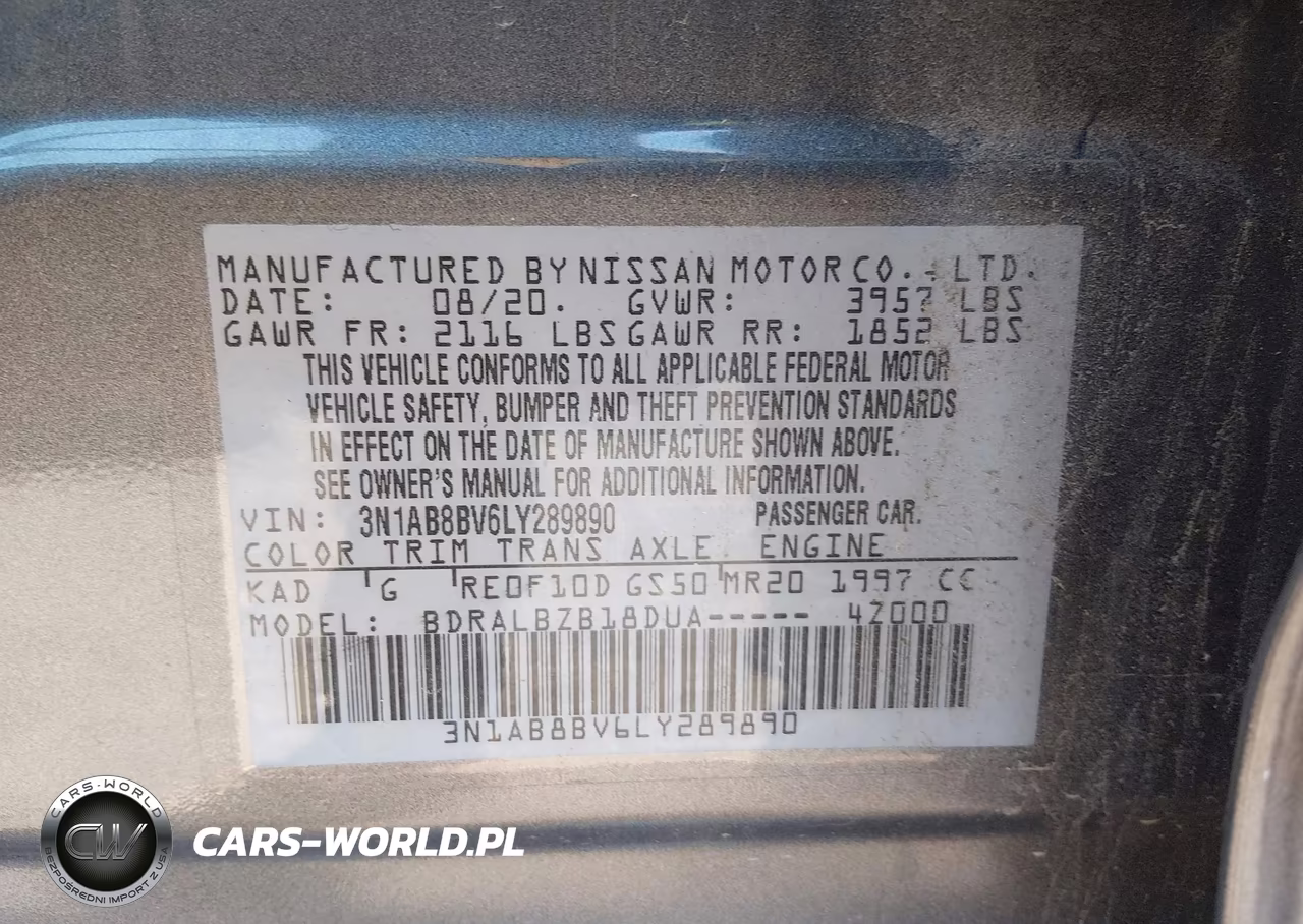 2020 Nissan Sentra S Xtronic Cvt VIN:3N1AB8BV6LY289890 - 9