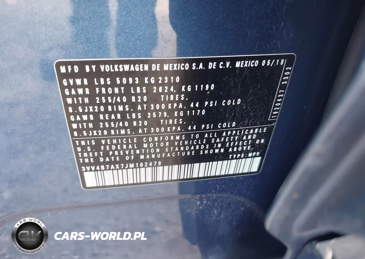 2018 Volkswagen Tiguan 2.0T Sel Premium VIN:3VV4B7AX7JM162479 - 9