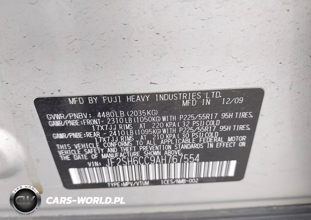 2010 Subaru Forester 2.5X Premium VIN:JF2SH6CC9AH767554 - 9