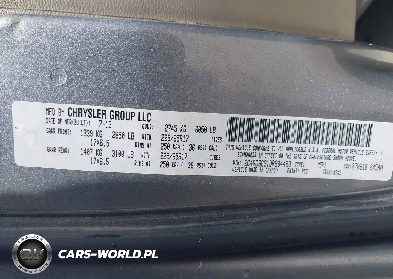 2013 Dodge Grand Caravan Sxt VIN:2C4RDGCG1DR804493 - 9