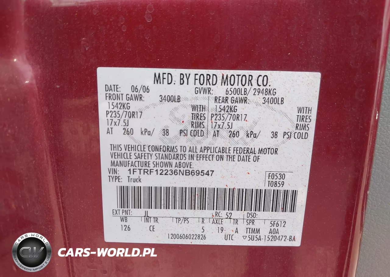 2006 Ford F-150 Stx-Xl-Xlt VIN:1FTRF12236NB69547 - 9
