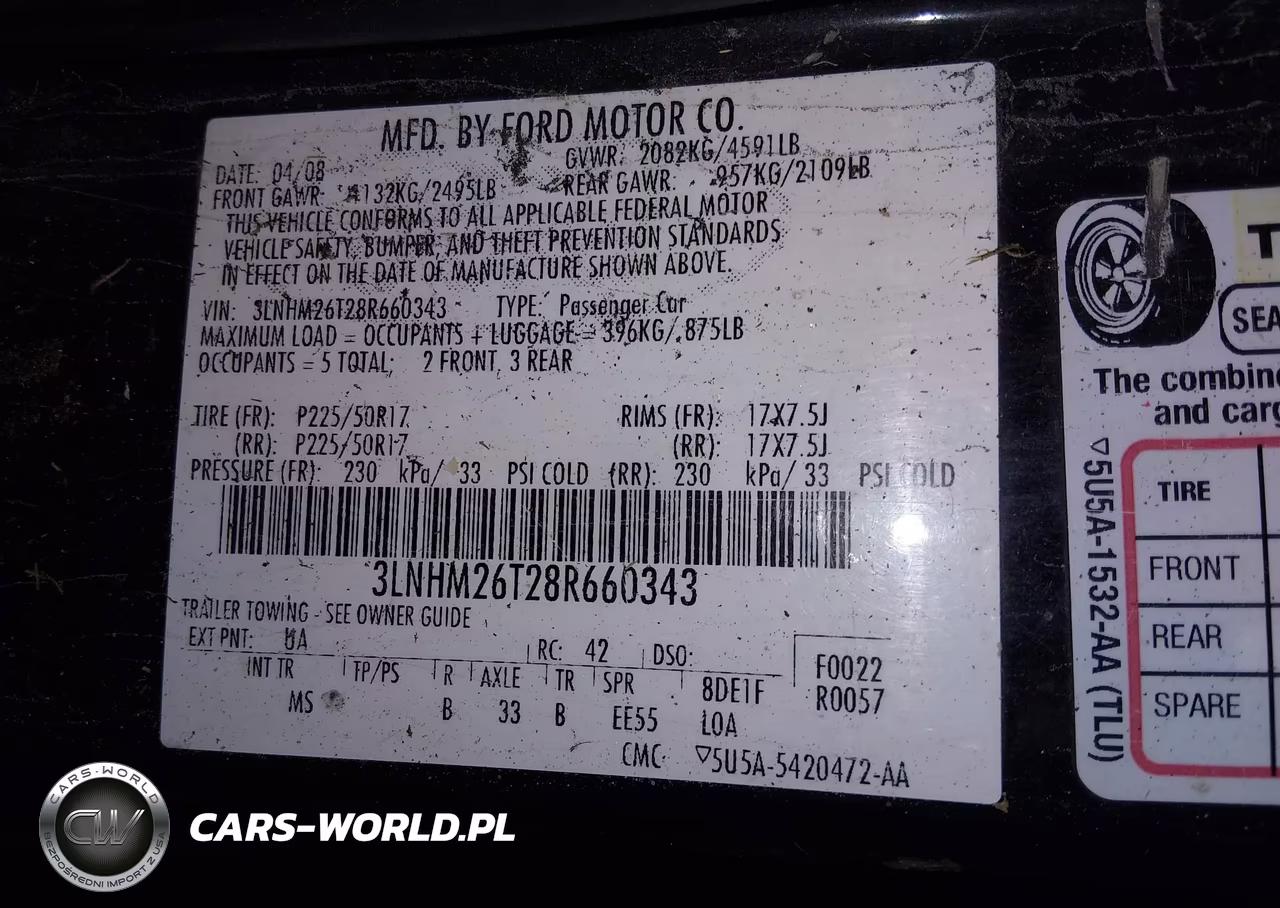 2008 Lincoln Mkz VIN:3LNHM26T28R660343 - 9