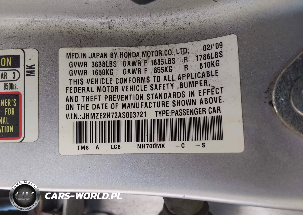 2010 Honda Insight Ex VIN:JHMZE2H72AS003721 - 9