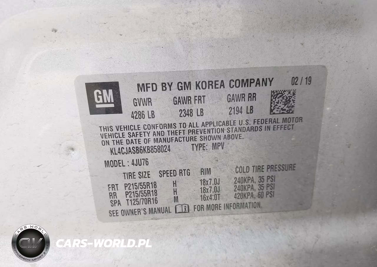 2019 Buick Encore Fwd Preferred VIN:KL4CJASB6KB858024 - 9