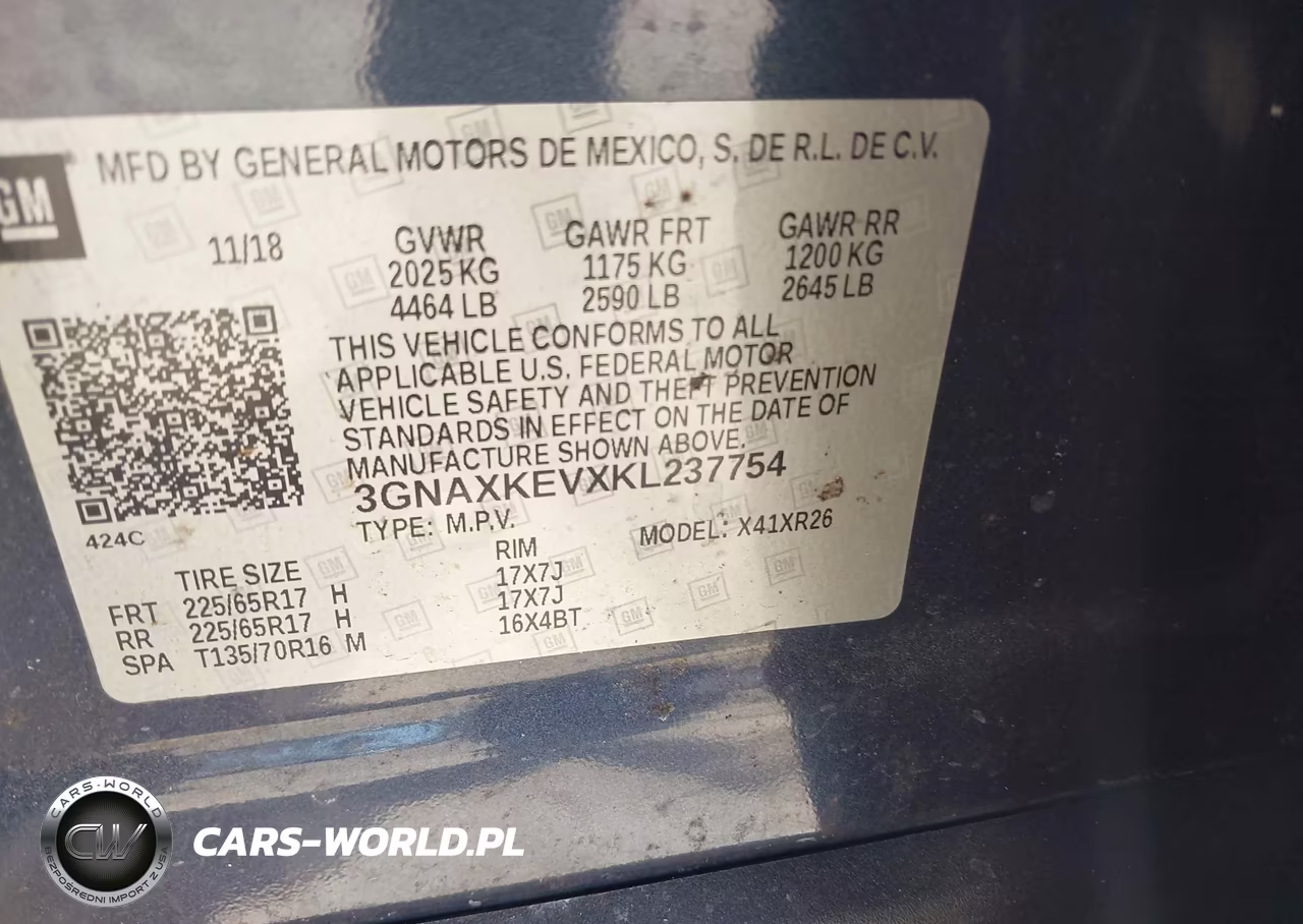 2019 Chevrolet Equinox Lt VIN:3GNAXKEVXKL237754 - 9