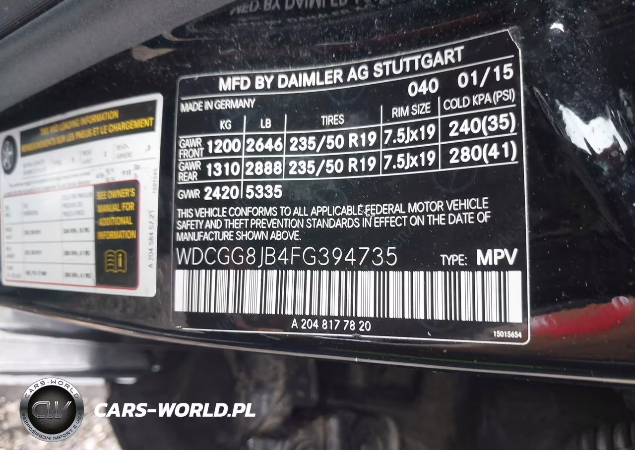 2015 Mercedes-Benz Glk 350 4Matic VIN:WDCGG8JB4FG394735 - 9