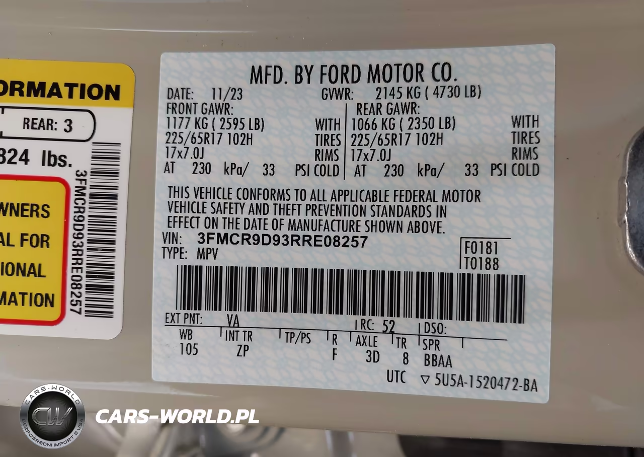 2024 Ford Bronco Sport Badlands VIN:3FMCR9D93RRE08257 - 9