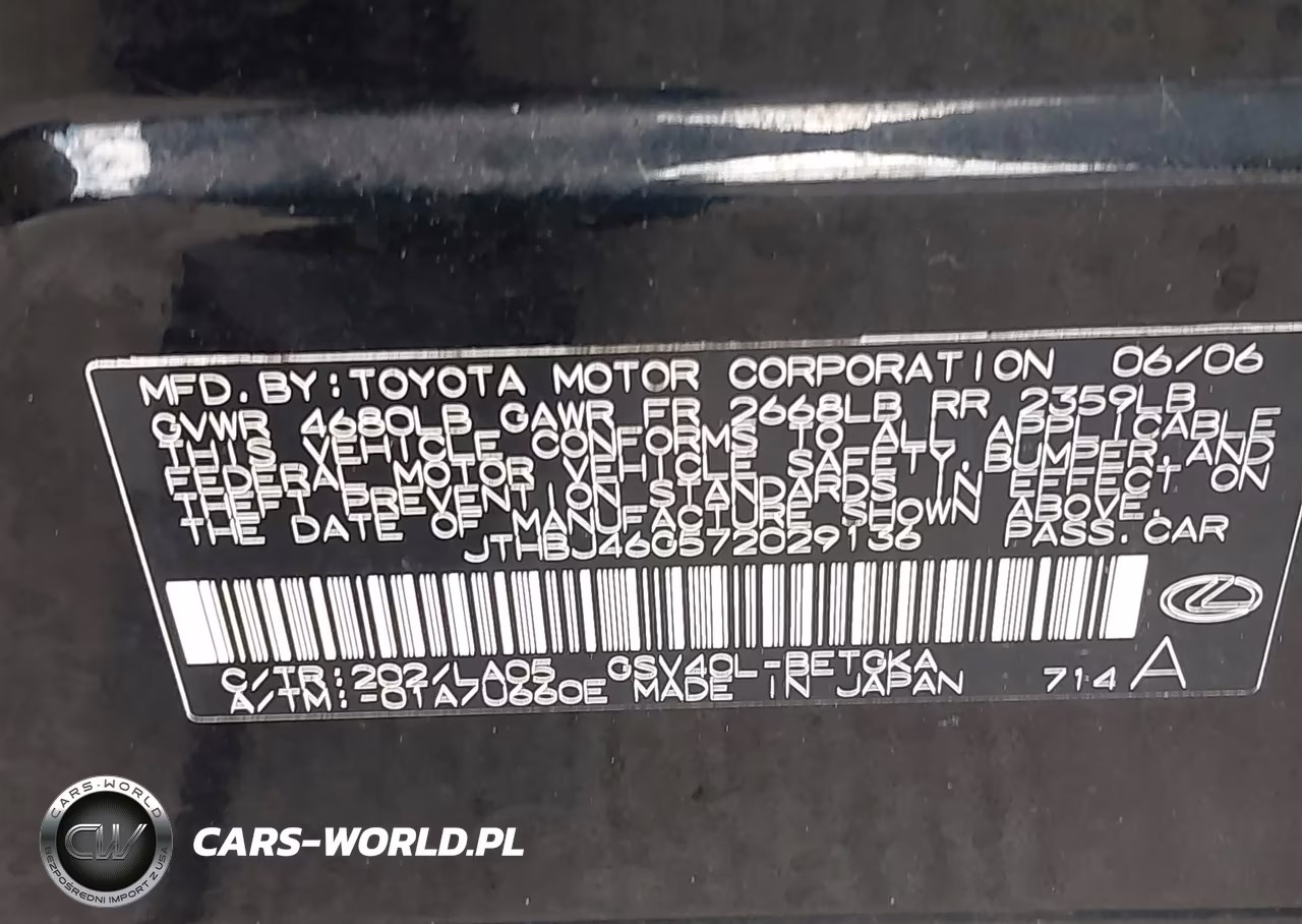 2007 Lexus Es 350 VIN:JTHBJ46G572029136 - 9