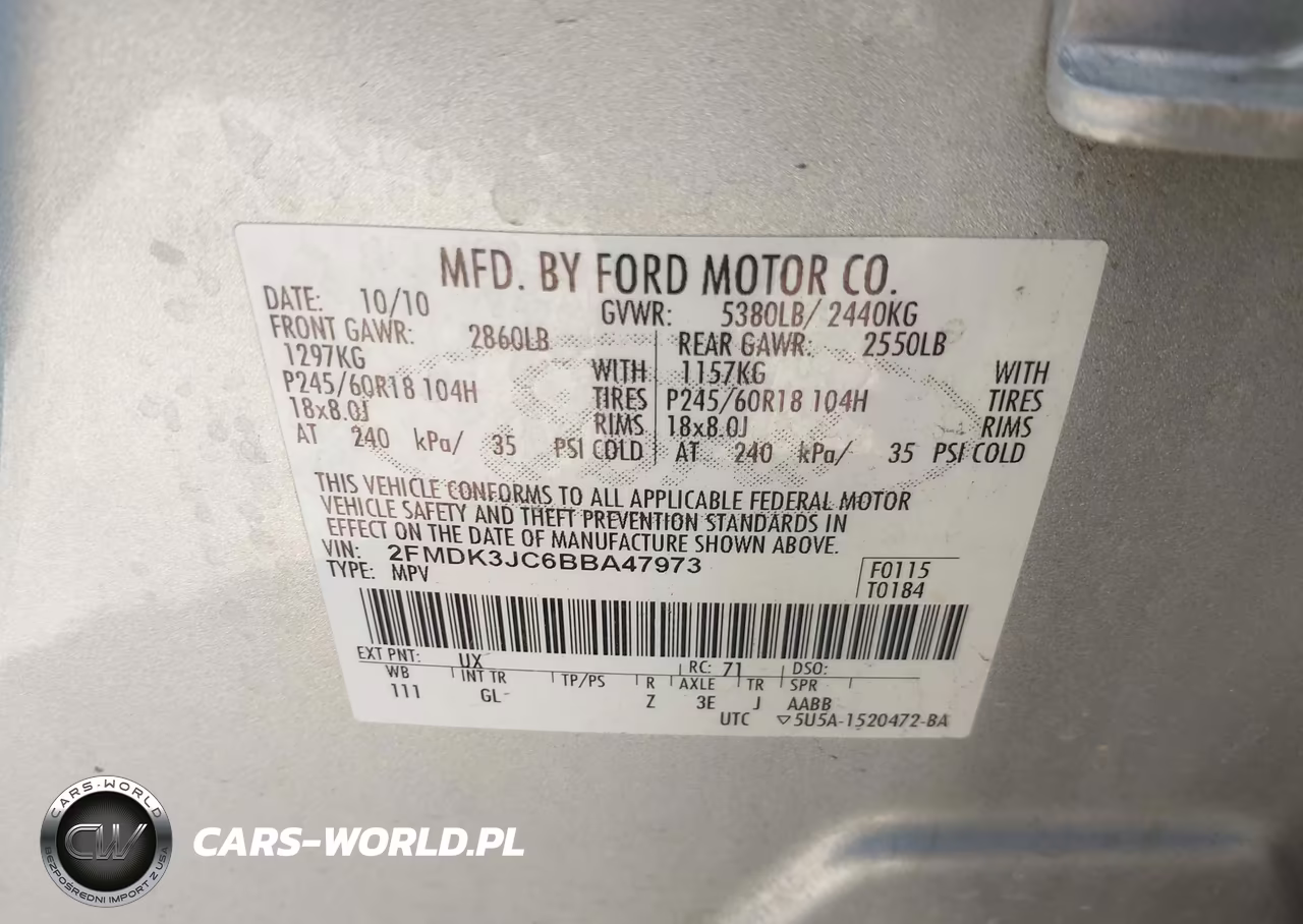 2011 Ford Edge Sel VIN:2FMDK3JC6BBA47973 - 9
