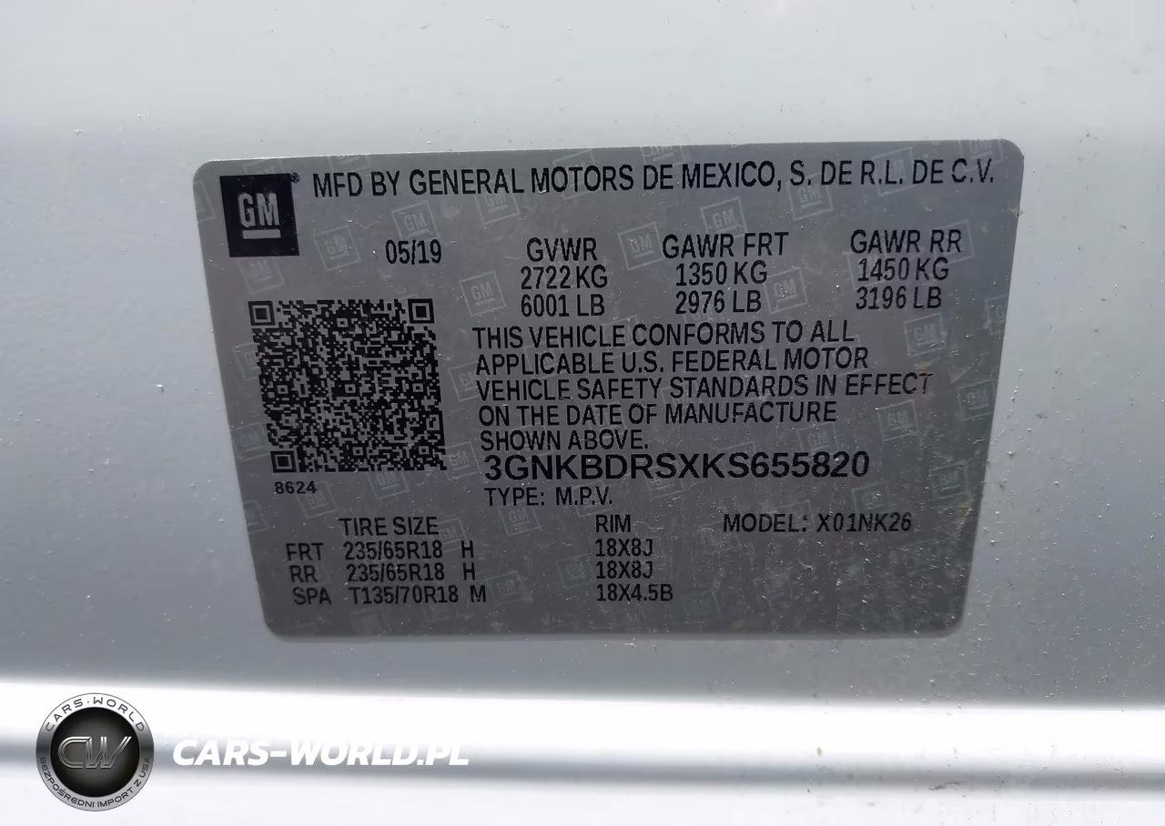 2019 Chevrolet Blazer VIN:3GNKBDRSXKS655820 - 9