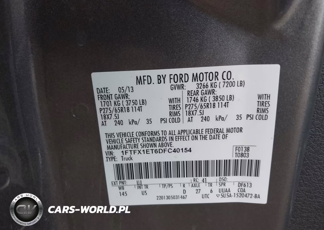 2013 Ford F-150 Fx4-Lariat-Xl-Xlt VIN:1FTFX1ET6DFC40154 - 9
