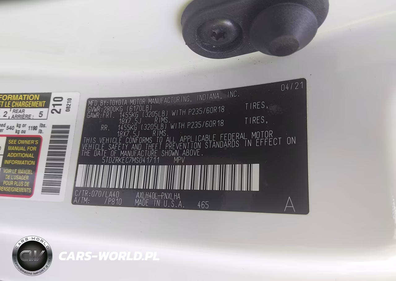 2021 Toyota Sienna Limited VIN:5TDZRKEC7MS041711 - 9