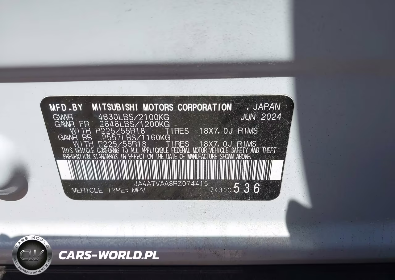2024 Mitsubishi Eclipse Cross Black Edition S-Awc-Le S-Awc-Ralliart S-Awc-Se S-Awc VIN:JA4ATVAA8RZ074415 - 9