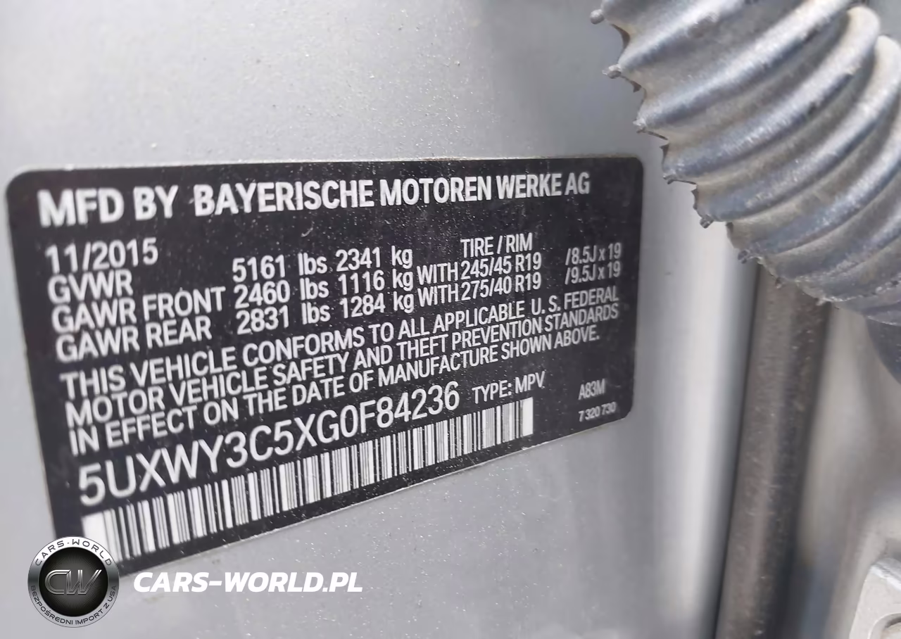 2016 BMW X3 xDrive28D VIN:5UXWY3C5XG0F84236 - 9