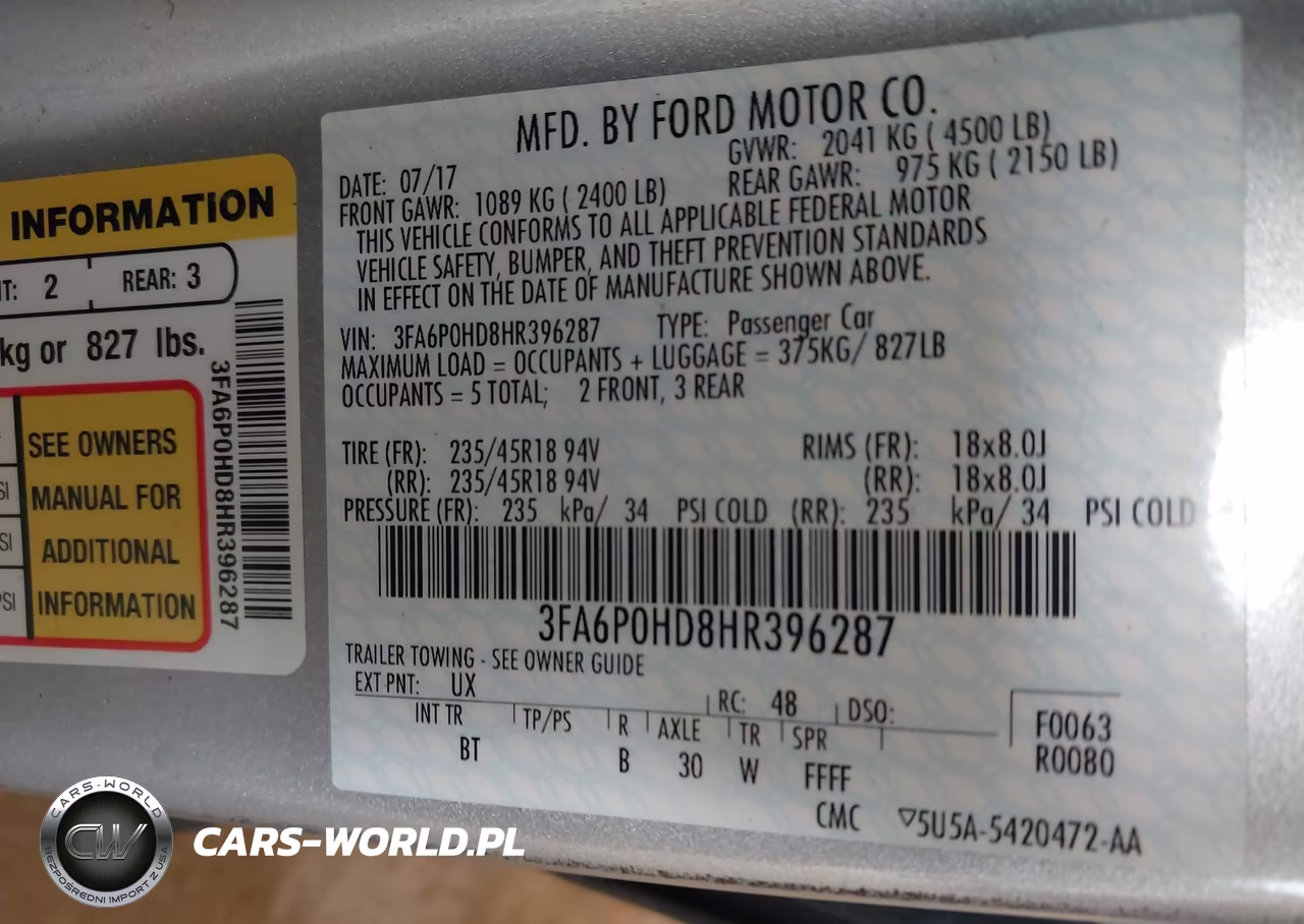 2017 Ford Fusion Se VIN:3FA6P0HD8HR396287 - 9