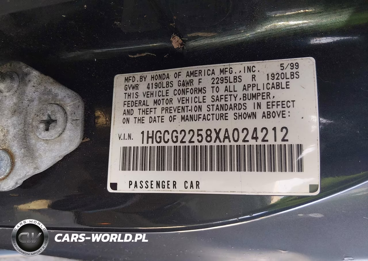 1999 Honda Accord Ex V6 VIN:1HGCG2258XA024212 - 9