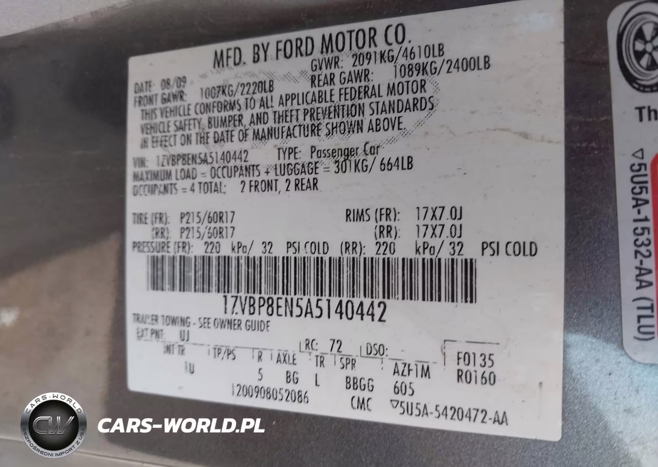 2010 Ford Mustang V6-V6 Premium VIN:1ZVBP8EN5A5140442 - 9