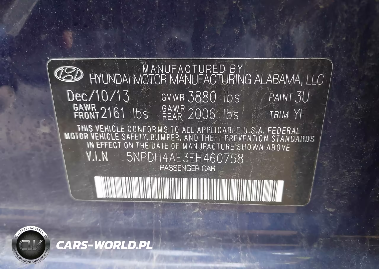 2014 Hyundai Elantra Se VIN:5NPDH4AE3EH460758 - 9