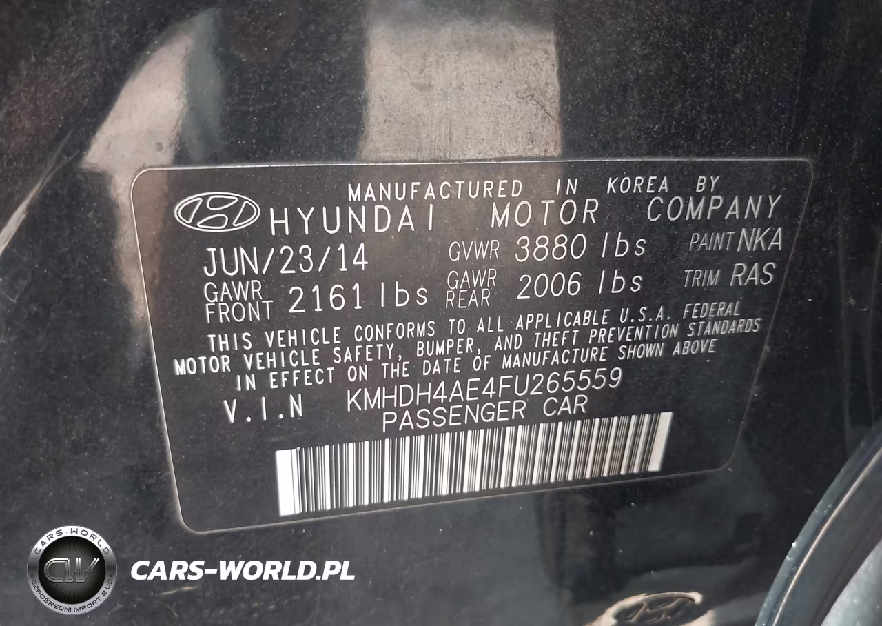2015 Hyundai Elantra Se VIN:KMHDH4AE4FU265559 - 9
