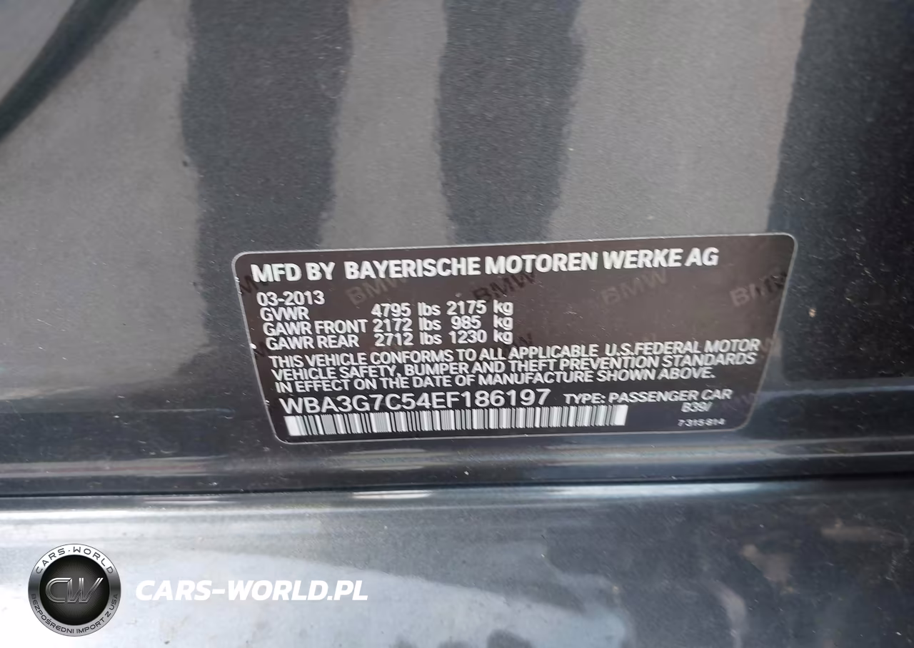 2014 BMW 328I xDrive VIN:WBA3G7C54EF186197 - 9