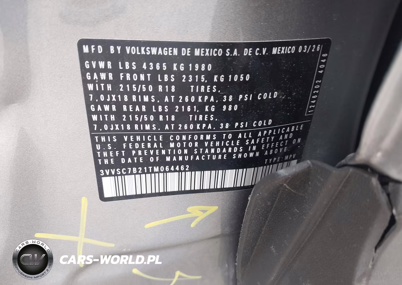 2026 Volkswagen Taos Se VIN:3VVSC7B21TM064462 - 9