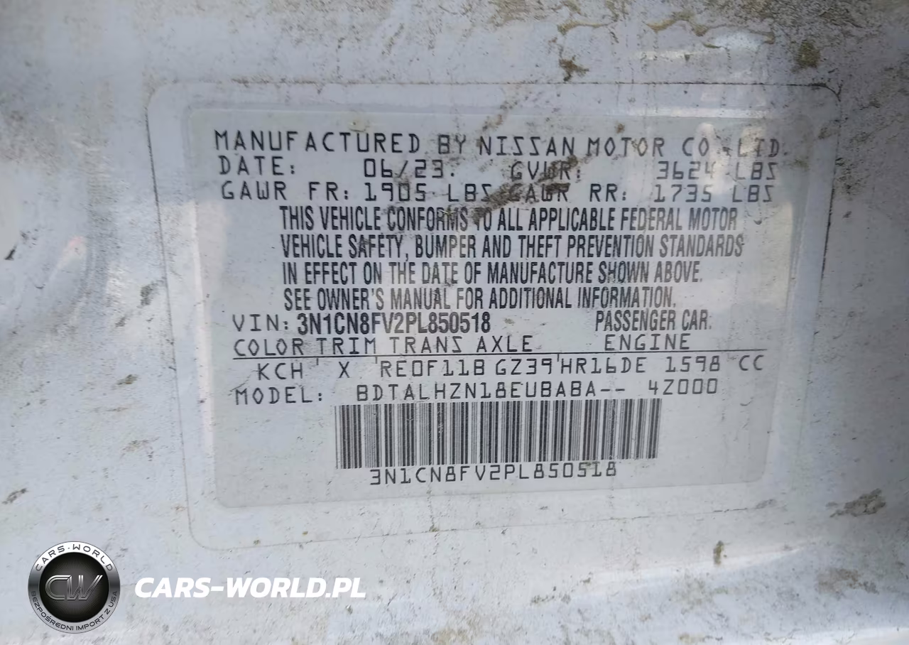 2023 Nissan Versa 1.6 Sr Xtronic Cvt VIN:3N1CN8FV2PL850518 - 9