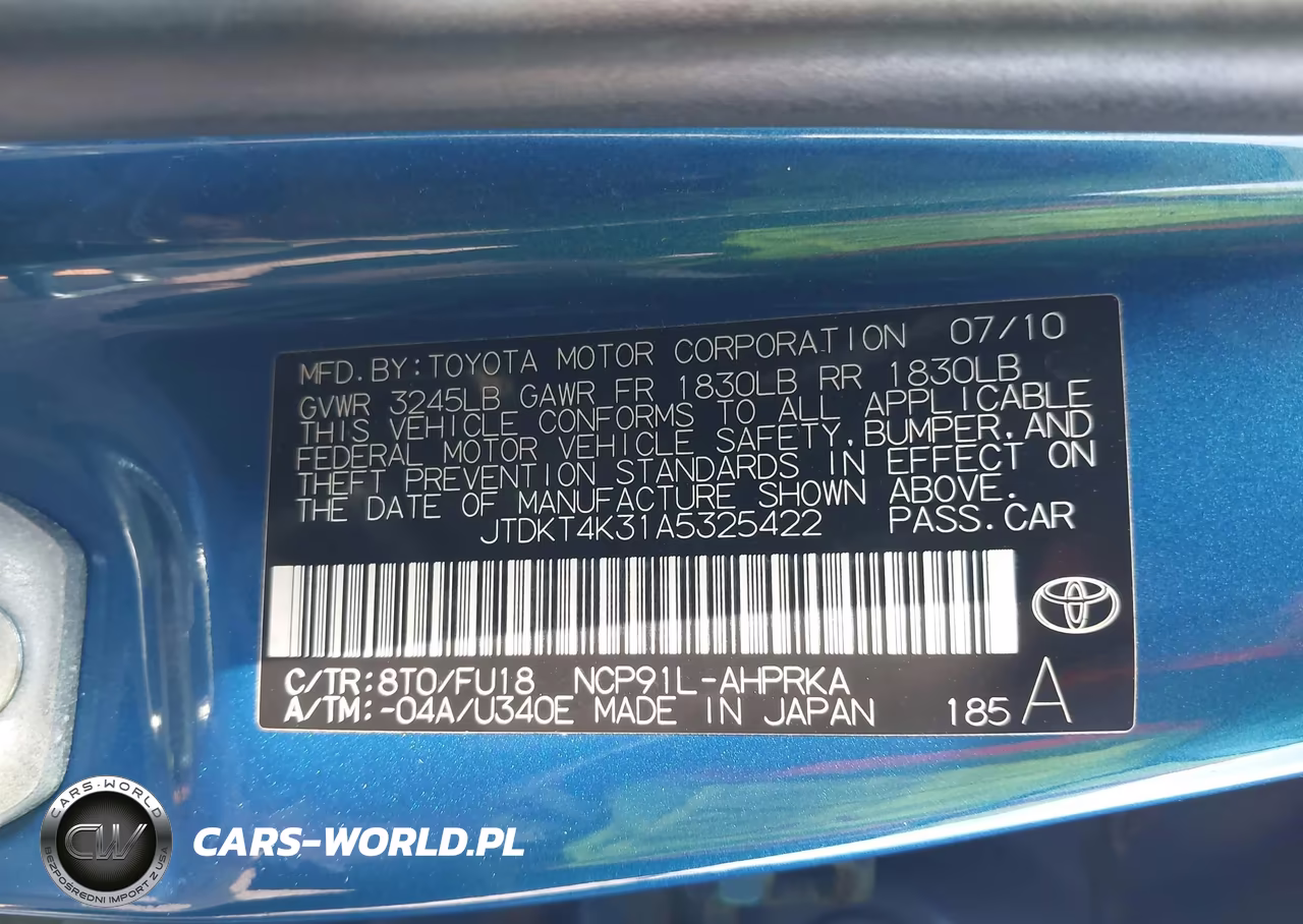 2010 Toyota Yaris VIN:JTDKT4K31A5325422 - 9